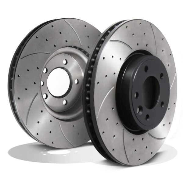 Front Drilled Grooved Vented 349mm Brake Discs For Land Rover Discovery 5 2016+