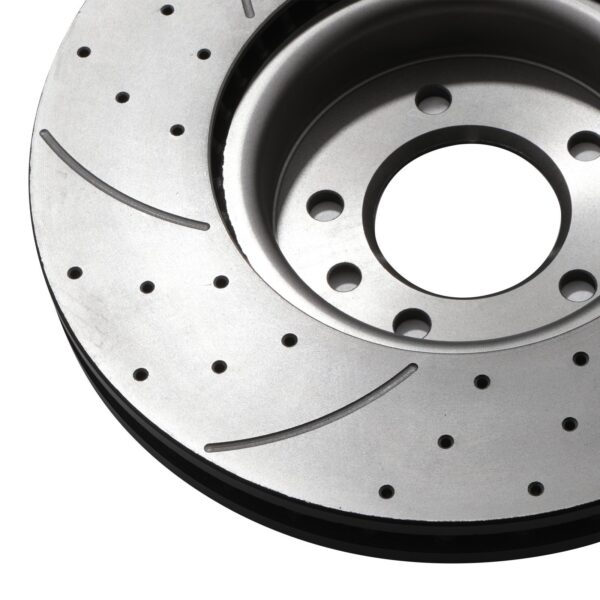 Front Drilled Grooved Vented 349mm Brake Discs For Land Rover Discovery 5 2016+ - Image 4