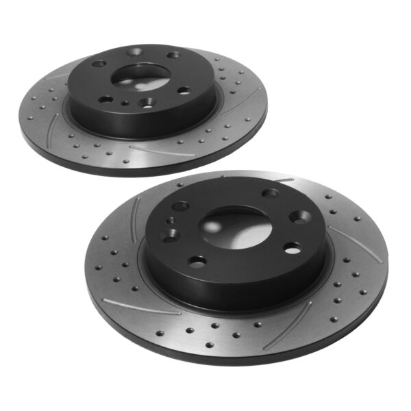 Rear Drilled Grooved Brake Discs 231mm - Mazda MX5 Mk1 90-98 - Image 2