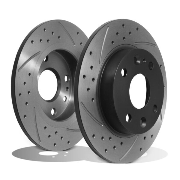 Rear Drilled Grooved Brake Discs 231mm - Mazda MX5 Mk1 90-98