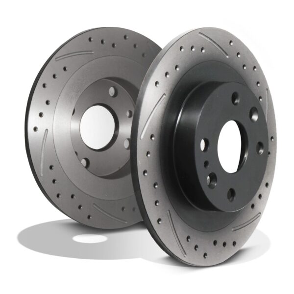 Rear Drilled Grooved 250mm Brake Discs For Mazda 323 Mx5 Mx-5 Mk1 Mk2 1.6 1.8