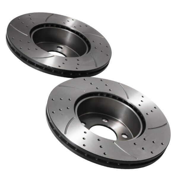 Front Drilled Grooved Vented 295mm Brake Discs For Mercedes Benz W205 C180 15+ - Image 4