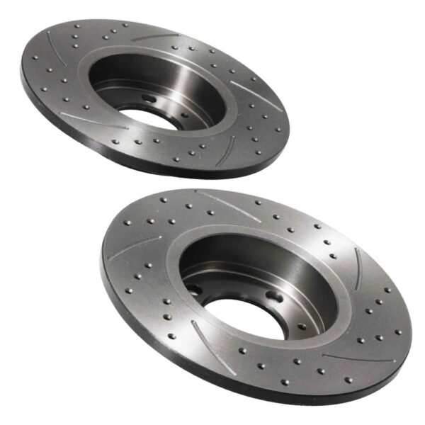 Rear Drilled Grooved 240mm Brake Discs For MG F MG TF 1.6 1.8 95+ - Image 3