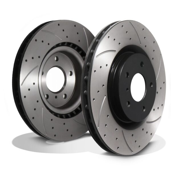 Front Drilled Grooved 323mm Brake Discs For Nissan 350Z Z33 Fairlady 3.5 03-06