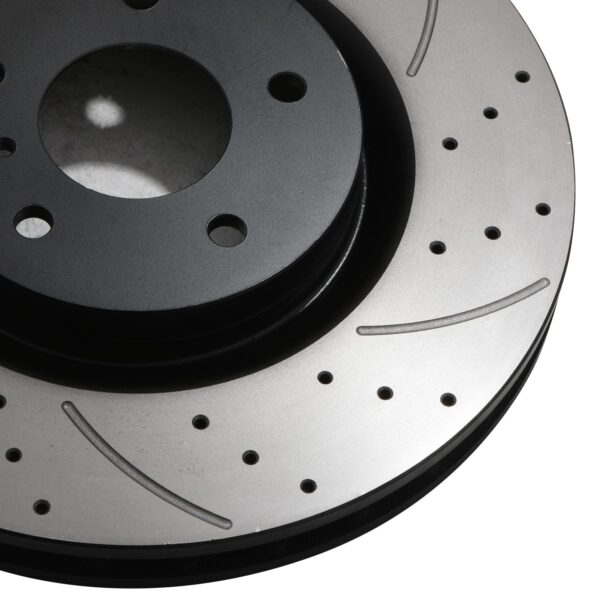 Front Drilled Grooved 323mm Brake Discs For Nissan 350Z Z33 Fairlady 3.5 03-06 - Image 4