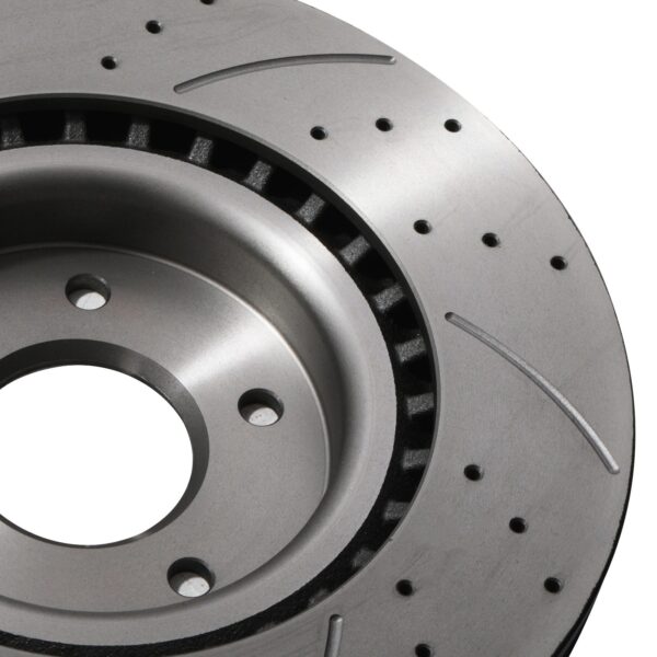 Front Drilled Grooved 323mm Brake Discs For Nissan 350Z Z33 Fairlady 3.5 03-06 - Image 5