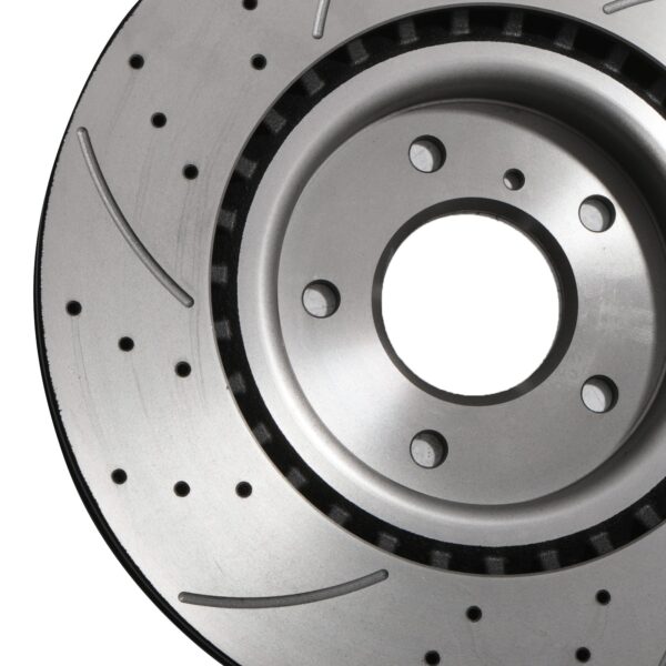 Front Drilled Grooved 323mm Brake Discs For Nissan 350Z Z33 Fairlady 3.5 03-06 - Image 8