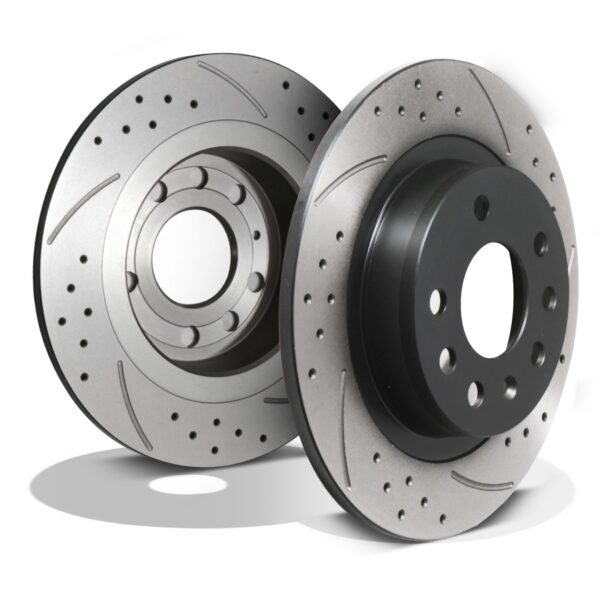 Rear Grooved Drilled 278mm Brake Discs For Vauxhall Opel Zafira 1.8 Vvti 13-14