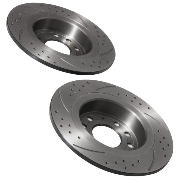 Rear Grooved Drilled 278mm Brake Discs For Vauxhall Opel Astra H 2.0 Turbo Vxr - Image 4