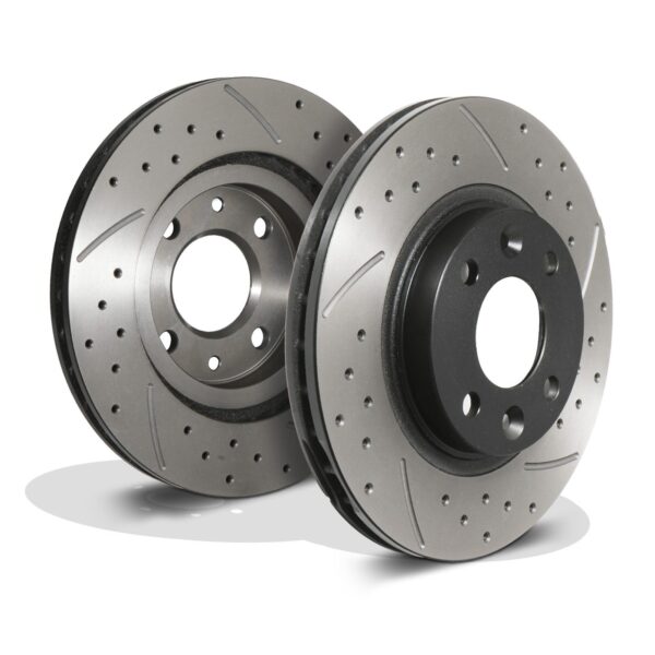 Front Drilled Grooved Brake Discs 258mm - Renault Clio Mk4 12-19