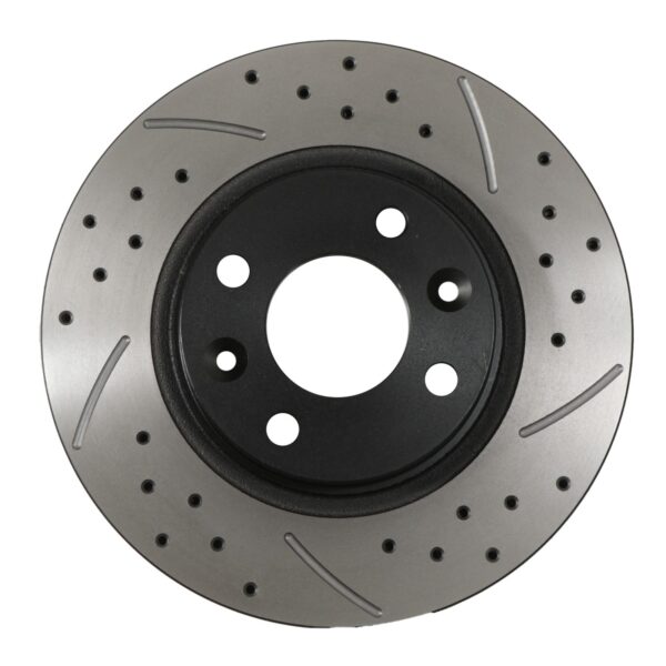 Front Drilled Grooved Brake Discs 258mm - Renault Clio Mk4 12-19 - Image 2