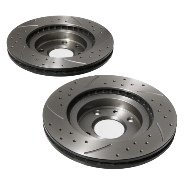 Front Drilled Grooved Brake Discs 258mm - Renault Twingo Mk3 0.9 1.0 2014+ - Image 5