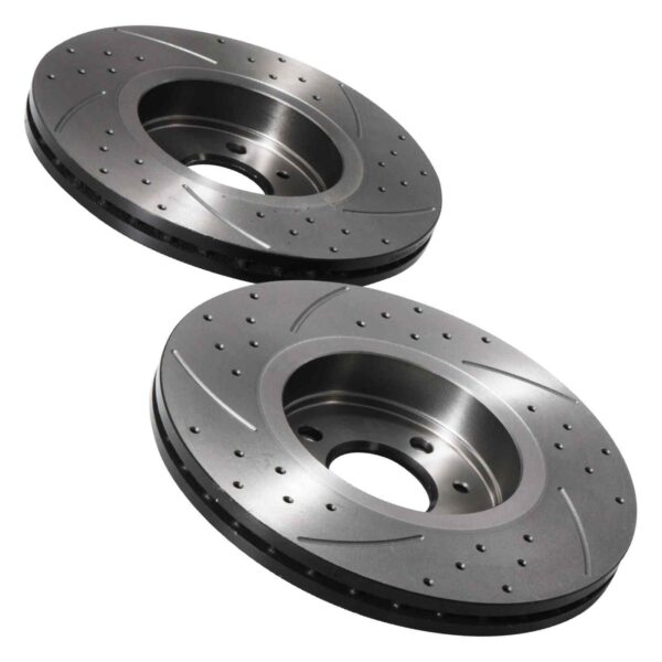 Front Drilled Grooved 280mm Brake Discs For Renault Megane Scenic 99-08 - Image 4