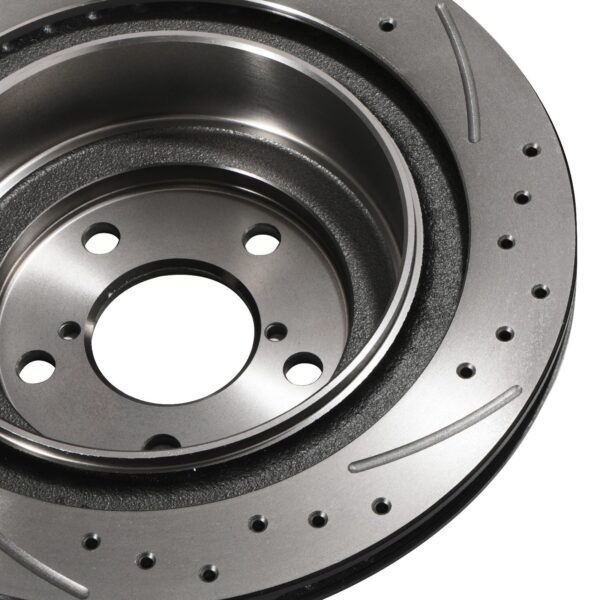 Rear Drilled Grooved 290mm 5X100 Brake Discs For Subaru Impreza Legacy WRX 00-09 - Image 5