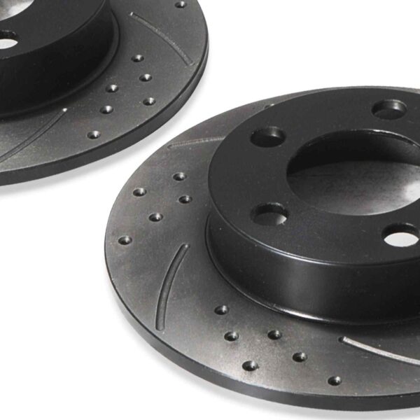 Rear Drilled Grooved 232mm Brake Discs For Volkswagen VW Golf Mk4 Bora 1J 97-06 - Image 3