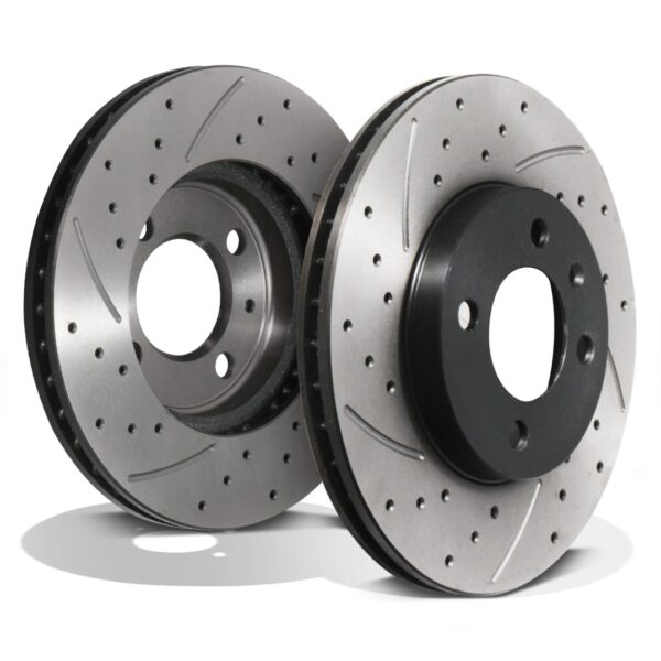 Front Drilled Grooved Vented 256mm Brake Discs For Seat Toledo Cordoba Inca 94+