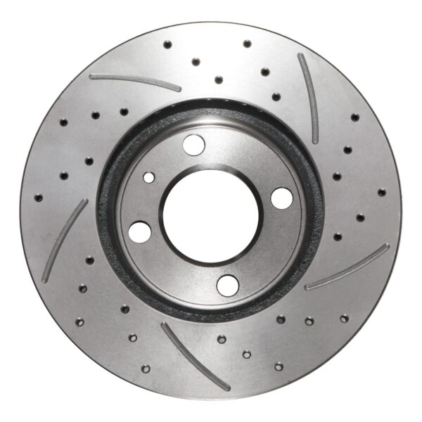 Front Drilled Grooved 256mm Brake Discs For Volkswagen Polo Corrado Caddy 88+ - Image 3