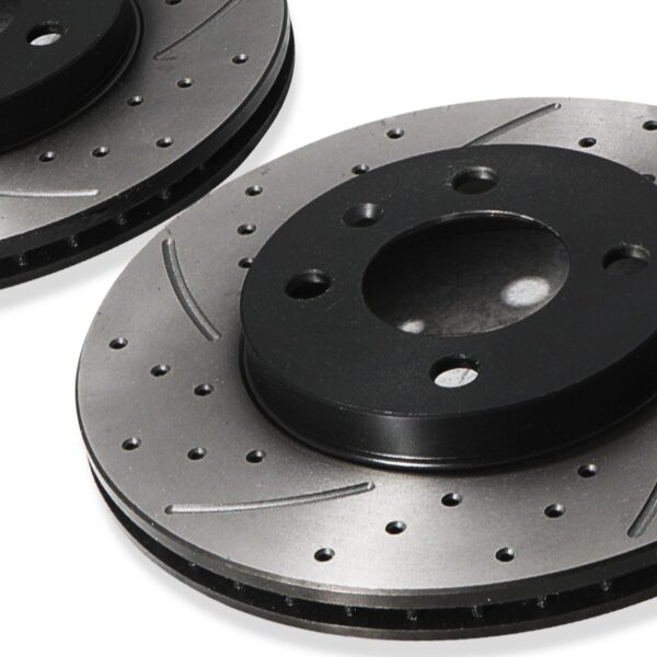 Front Drilled Grooved 256mm Brake Discs For Volkswagen Polo Corrado Caddy 88+ - Image 7