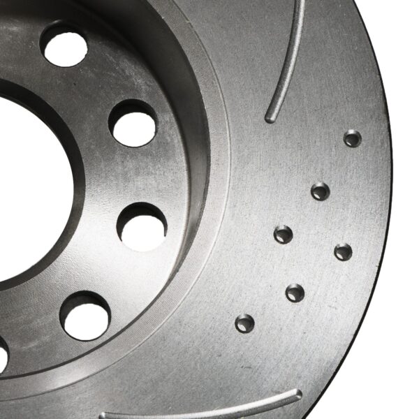 Rear Grooved Drilled 256mm Brake Discs For VW Golf Mk5 Mk6 GTI 1.9 2.0 TDI Fsi - Image 5