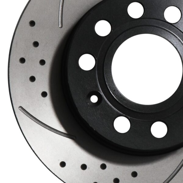 Rear Grooved Drilled 256mm Brake Discs For VW Golf Mk5 Mk6 GTI 1.9 2.0 TDI Fsi - Image 3