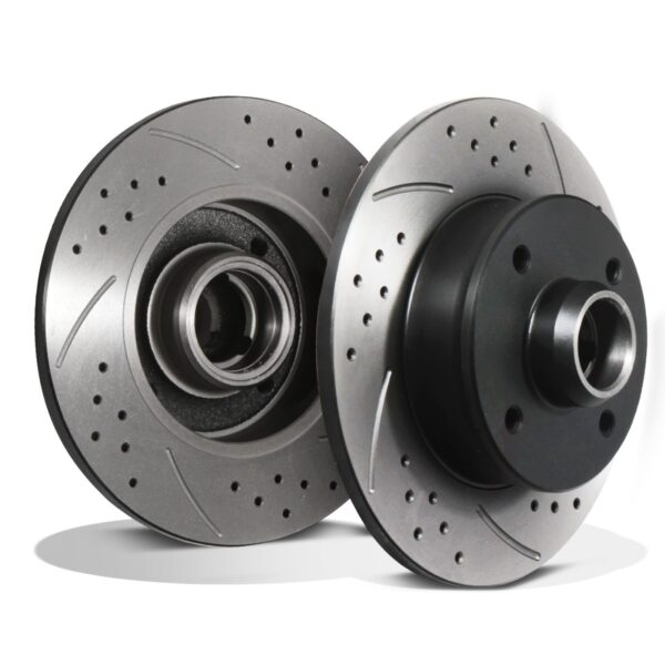 Rear Grooved Drilled 226mm Brake Discs For VW Golf Mk3 Polo 1.6 1.8 1.9 TDI GTI