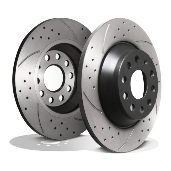 Rear Grooved Drilled 300mm Brake Discs For Audi A3 8V S3 Q3 TFSI TDI Quattro 12+