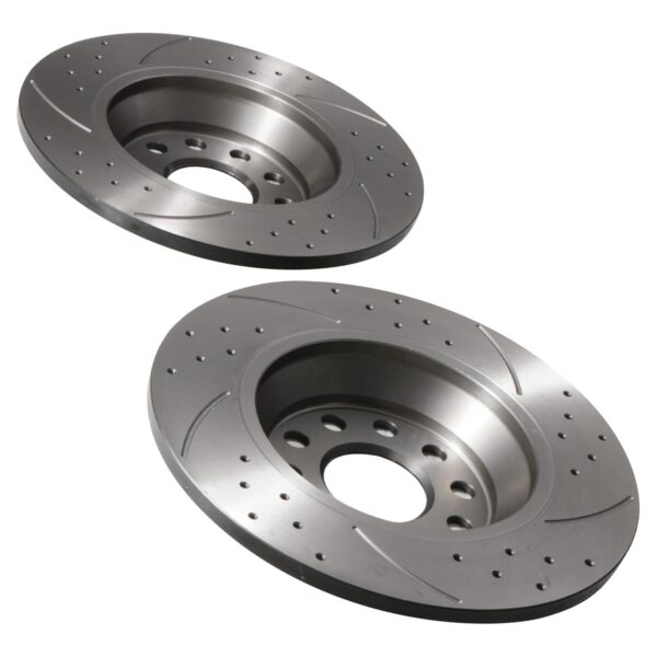 Rear Grooved Drilled 300mm Brake Discs For Audi A3 8V S3 Q3 TFSI TDI Quattro 12+ - Image 6