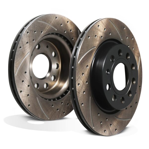 Front Drilled Grooved 280mm Brake Discs For VW Golf Mk5 Mk6 1.4 1.6 2.0 TFSI GTI