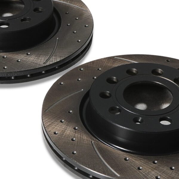 Front Drilled Grooved 280mm Brake Discs For VW Golf Mk5 Mk6 1.4 1.6 2.0 TFSI GTI - Image 3