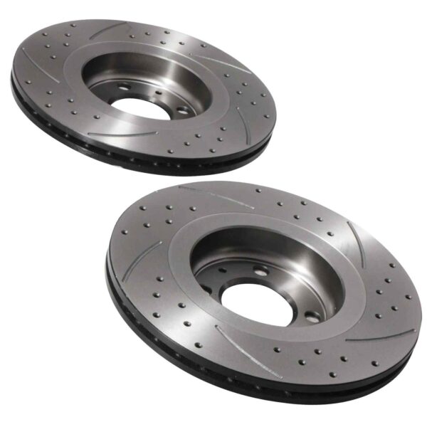 Front Drilled Grooved 294mm Brake Discs For Volkswagen VW Golf Mk2 Passat Corrado 88-96 - Image 7