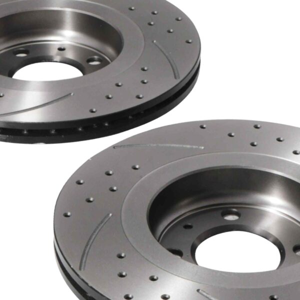 Front Drilled Grooved 294mm Brake Discs For Volkswagen VW Golf Mk2 Passat Corrado 88-96 - Image 4