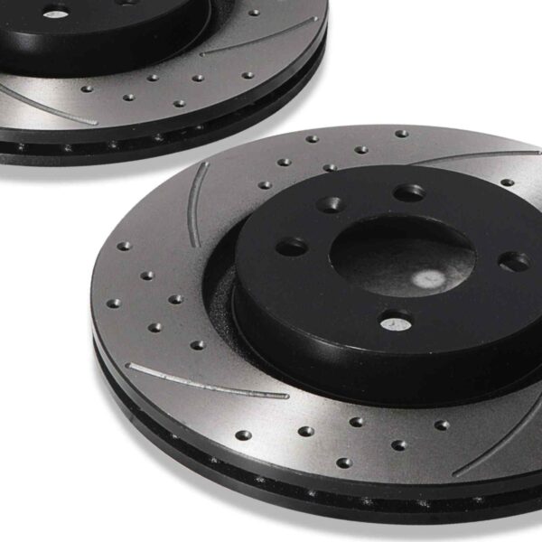 Front Drilled Grooved 294mm Brake Discs For Volkswagen VW Golf Mk2 Passat Corrado 88-96 - Image 3