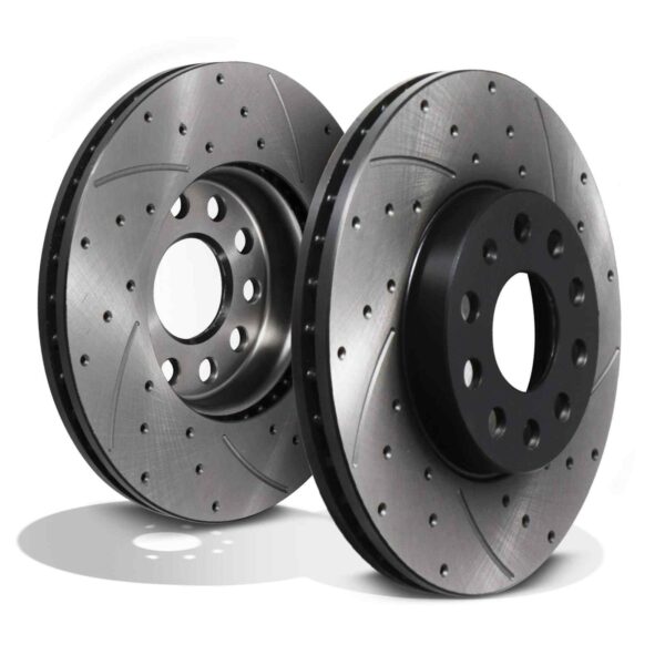 Front Drilled Grooved 288mm Brake Discs For Volkswagen VW Golf Mk5 Mk6 Mk7 04-20