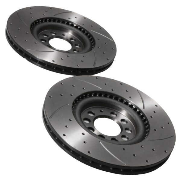 Front Drilled Grooved 312mm Brake Discs For VW Golf Mk4 1.8T GTI V5 2.8 V6 R32 - Image 7