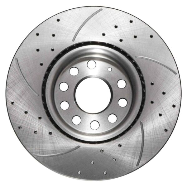 Front Drilled Grooved 312mm Brake Discs For Volkswagen VW Golf Mk5 Mk6 GTI GTD R 04+ - Image 3