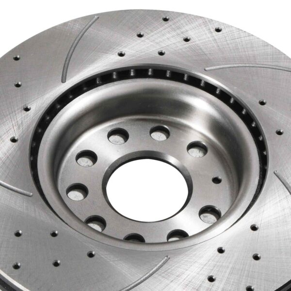 Front Drilled Grooved 312mm Brake Discs For Volkswagen VW Golf Mk5 Mk6 GTI GTD R 04+ - Image 5