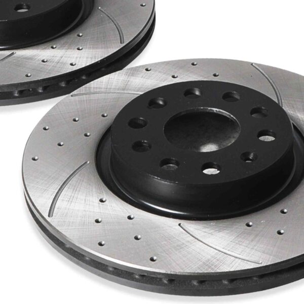 Front Drilled Grooved 312mm Brake Discs For Volkswagen VW Golf Mk5 Mk6 GTI GTD R 04+ - Image 8