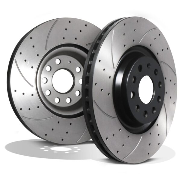 Front Drilled Grooved 340mm Brake Discs For Audi S3 8V Quattro 2.0 TFSI 12-20