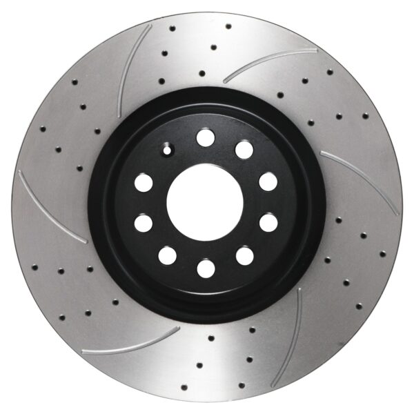 Front Drilled Grooved 340mm Brake Discs For Audi S3 8V Quattro 2.0 TFSI 12-20 - Image 2