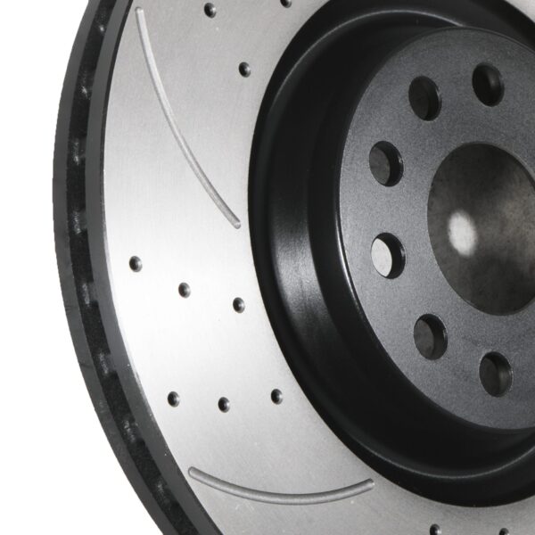 Front Drilled Grooved 340mm Brake Discs For Audi S3 8V Quattro 2.0 TFSI 12-20 - Image 4