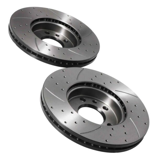 Front Drilled Grooved 308mm Brake Discs For Volkswagen VW Transporter & Multivan T5 03-15 - Image 5