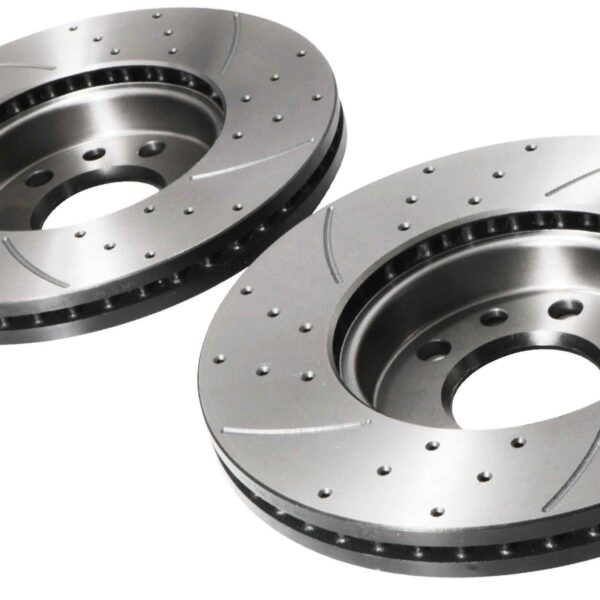 Front Drilled Grooved 308mm Brake Discs For Volkswagen VW Transporter & Multivan T5 03-15 - Image 7