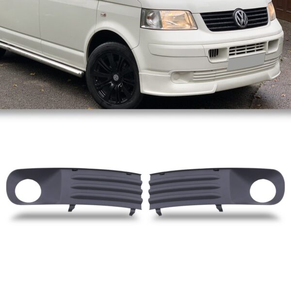 VW Transporter T5 03-09 Front Bumper Fog Light Cover Trims - Image 2