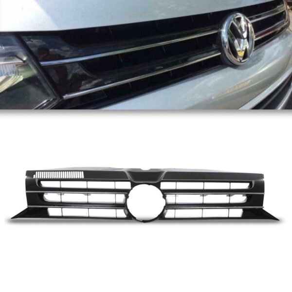 VW Transporter T5 13-15 Gloss Black Front Grille - Image 2