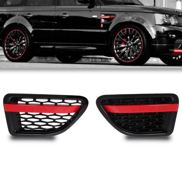 4x4 Black & Red Side Air Vents To Fit Range Rover Sport L320 05-09 - Image 2