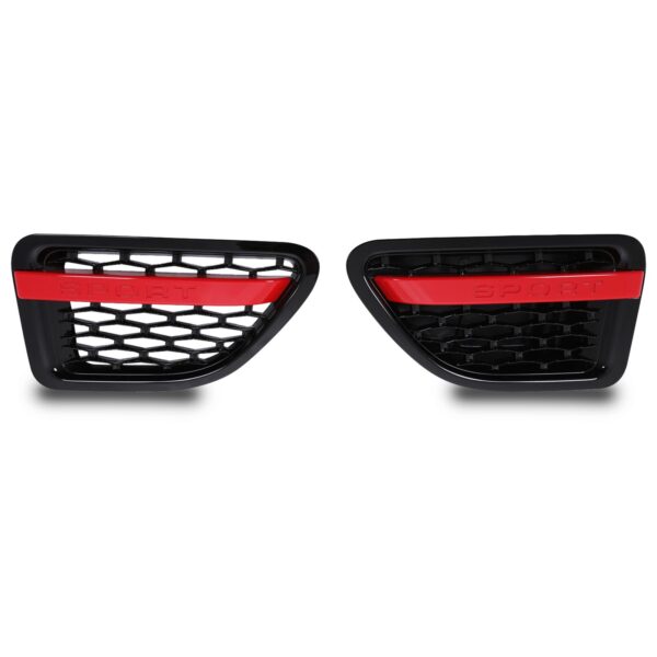 4x4 Black & Red Side Air Vents To Fit Range Rover Sport L320 05-09