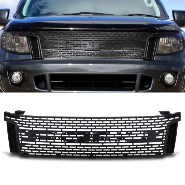 Ford Ranger T6 12-15 Matte Black Grille - Image 2