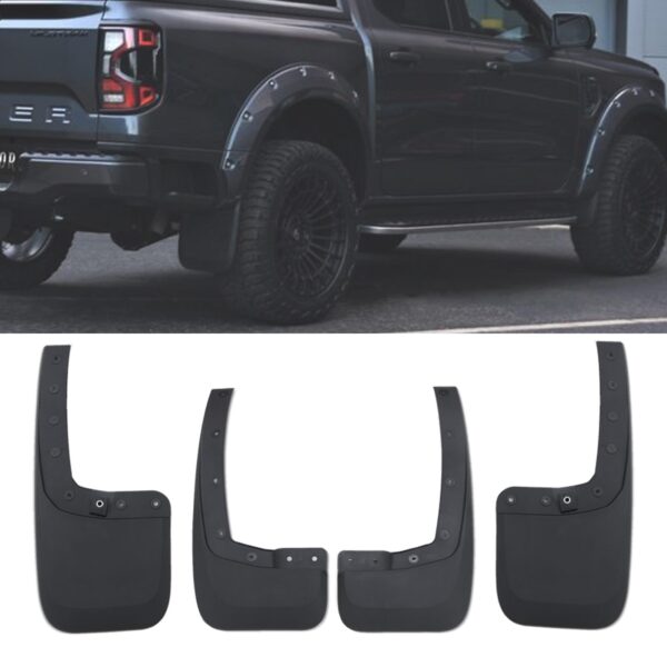 Ford Ranger T9 2023+ Black Mud Guard Flaps - Image 2