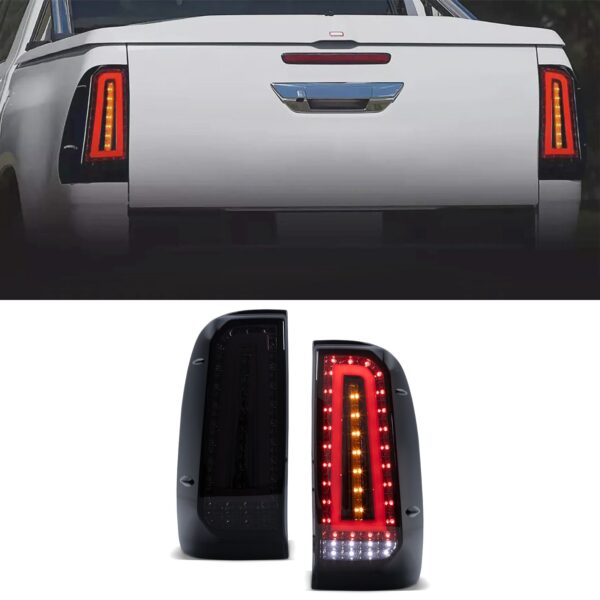 Toyota Hilux Vigo MK7 05-15 Rear Smoked LED Tail Lights - Image 2