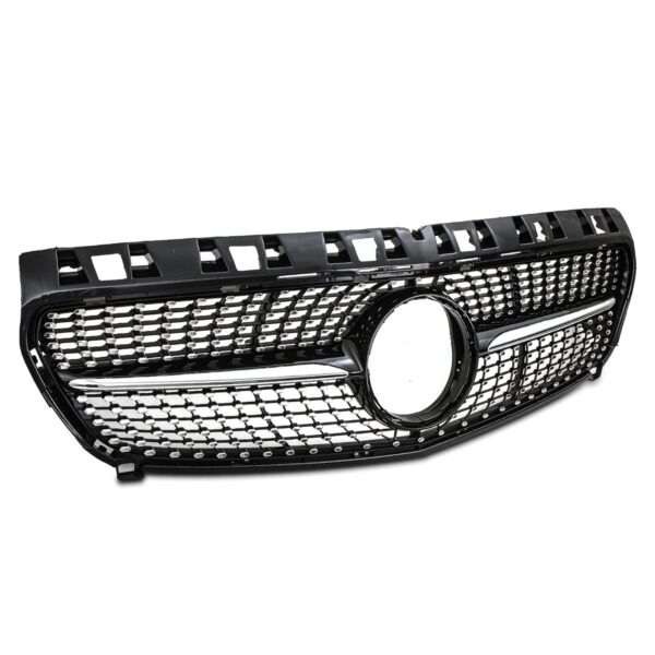 Diamond Style Gloss Black Front Grille For Mercedes Benz A Class W176 13-15 - Image 4